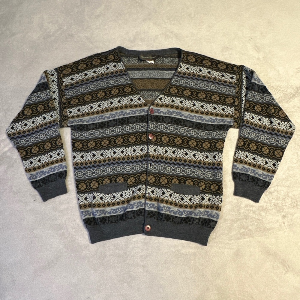 Vintage Grandpa Cardigan Sweater Coogi Large Christian Dumas